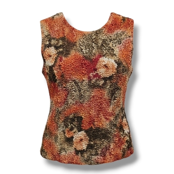 Unbranded Tops - Vintage Women’s Reversible Textured Floral Sleeveless Top – One Size